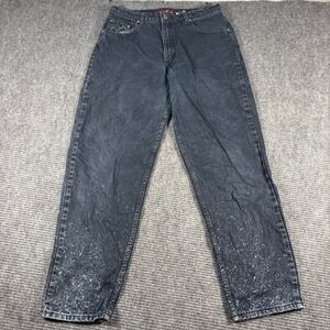 Vtg Levis SilverTab Loose Jeans Mens 33x30 Black Excellent Bleach Splatter Baggy